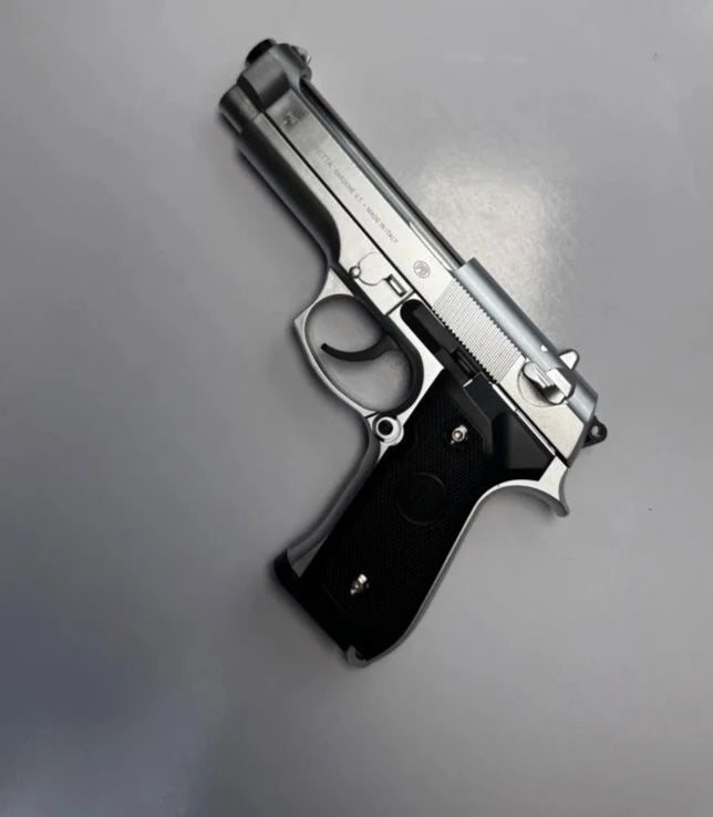 Silver M92 Beretta Airsoft Toy Gun – Realistic, Durable & Fun for Airsoft Enthusiasts with single shot mode