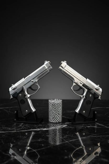 Silver M92 Beretta Airsoft Toy Gun – Realistic, Durable & Fun for Airsoft Enthusiasts with single shot mode